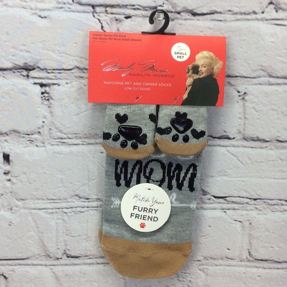 Marilyn Monroe Matching Pet & Owner Low Cut Socks Paw Print Womens O/S Small Dog